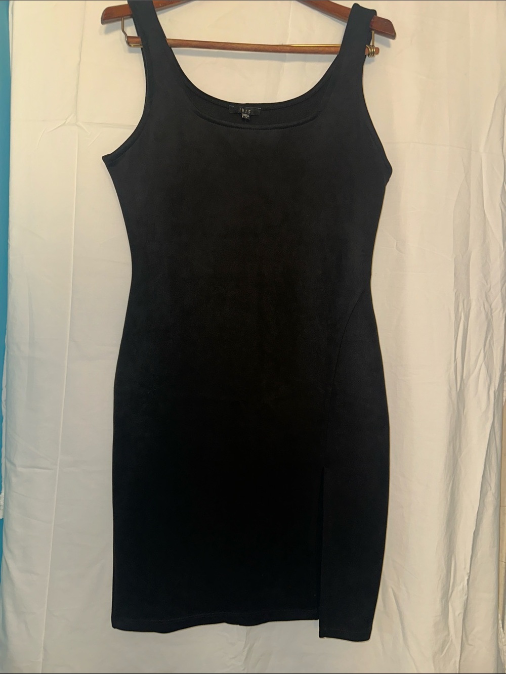 iris Black Sleeveless Mini Tank Dress